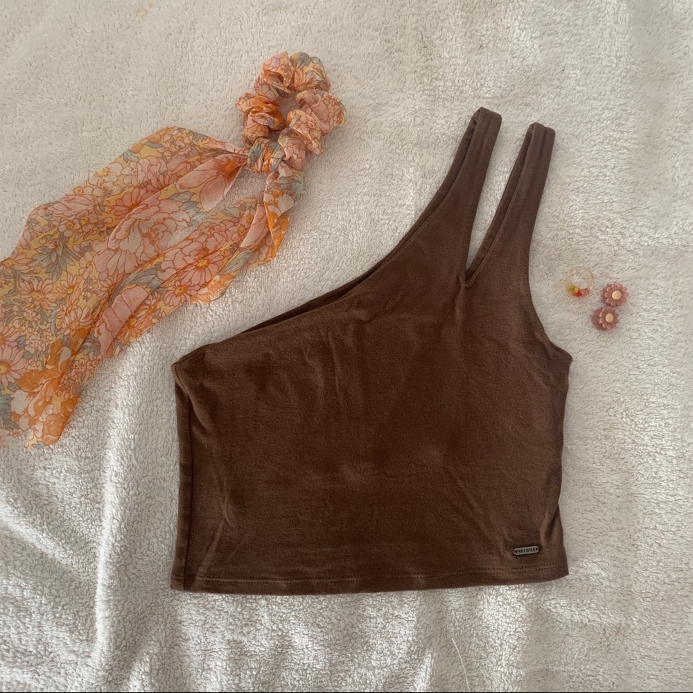 Hollister brown one shoulder must-have top